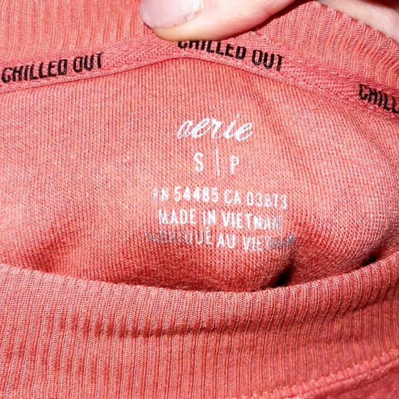 Aerie Peach Faux Fur Split Hem Chilled Out Crewneck Oversized Sweatshirt - Picture 5 of 13